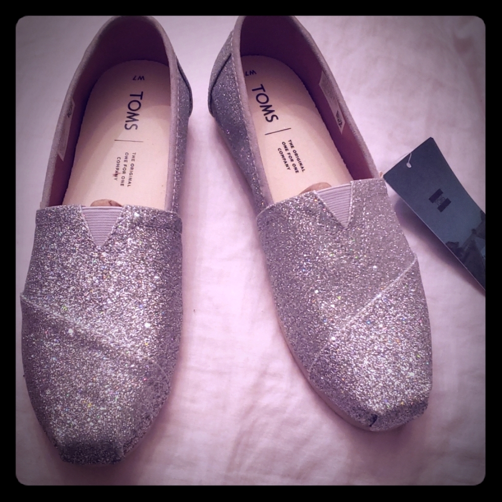 TOMS New Glitter shoes size 7